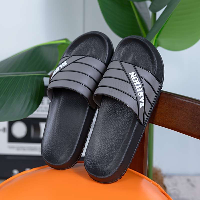 Men Slippers Summer Style Black Size Uk 7