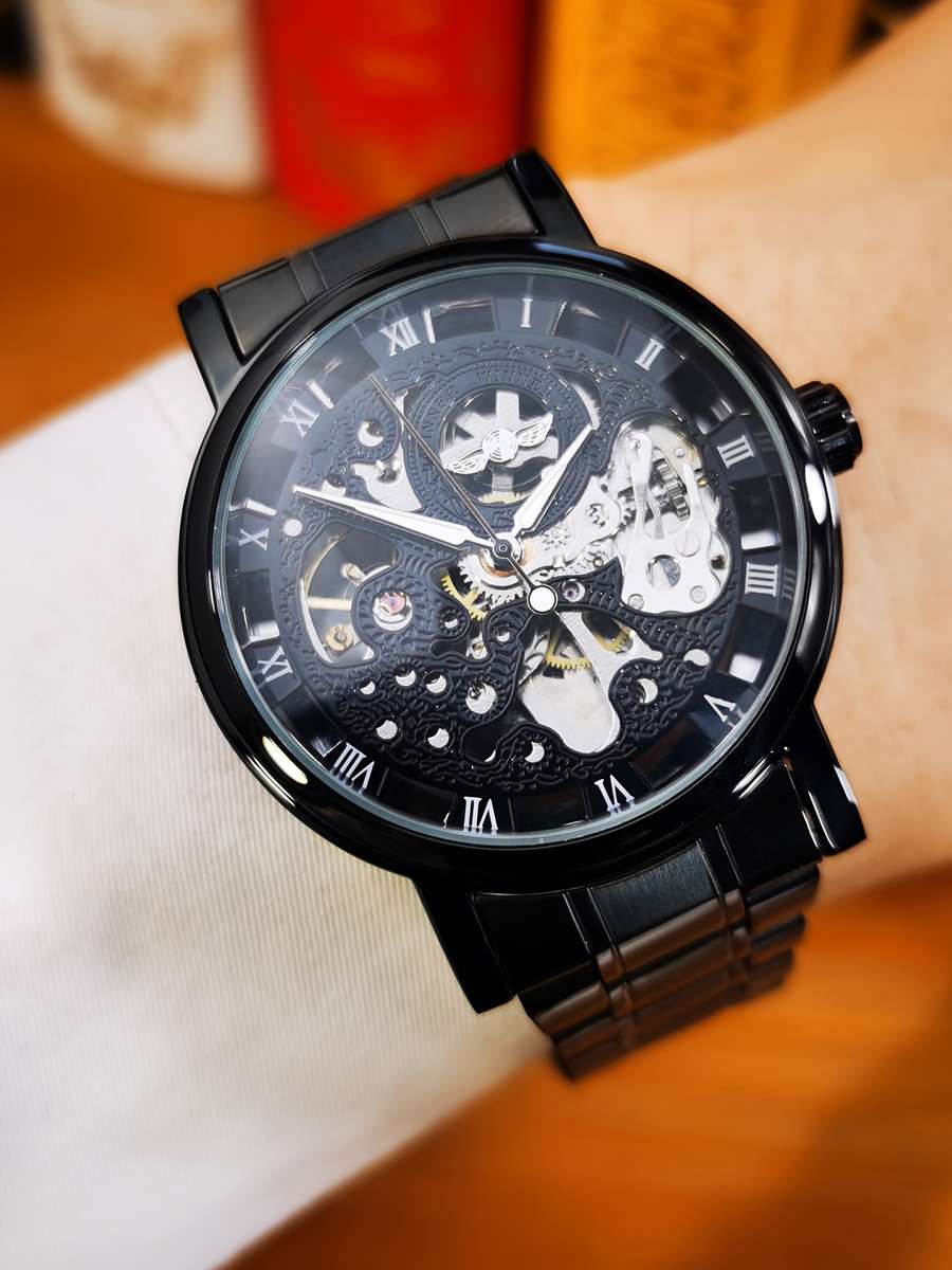 Longlux Mens Business Mechanical Watch Goldensilvery Dial Automatic