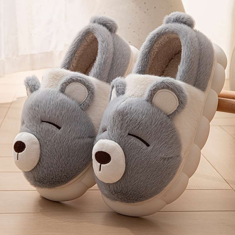Cotton Slippers Color Grey Sizeuk 7-7.5 Big Kid