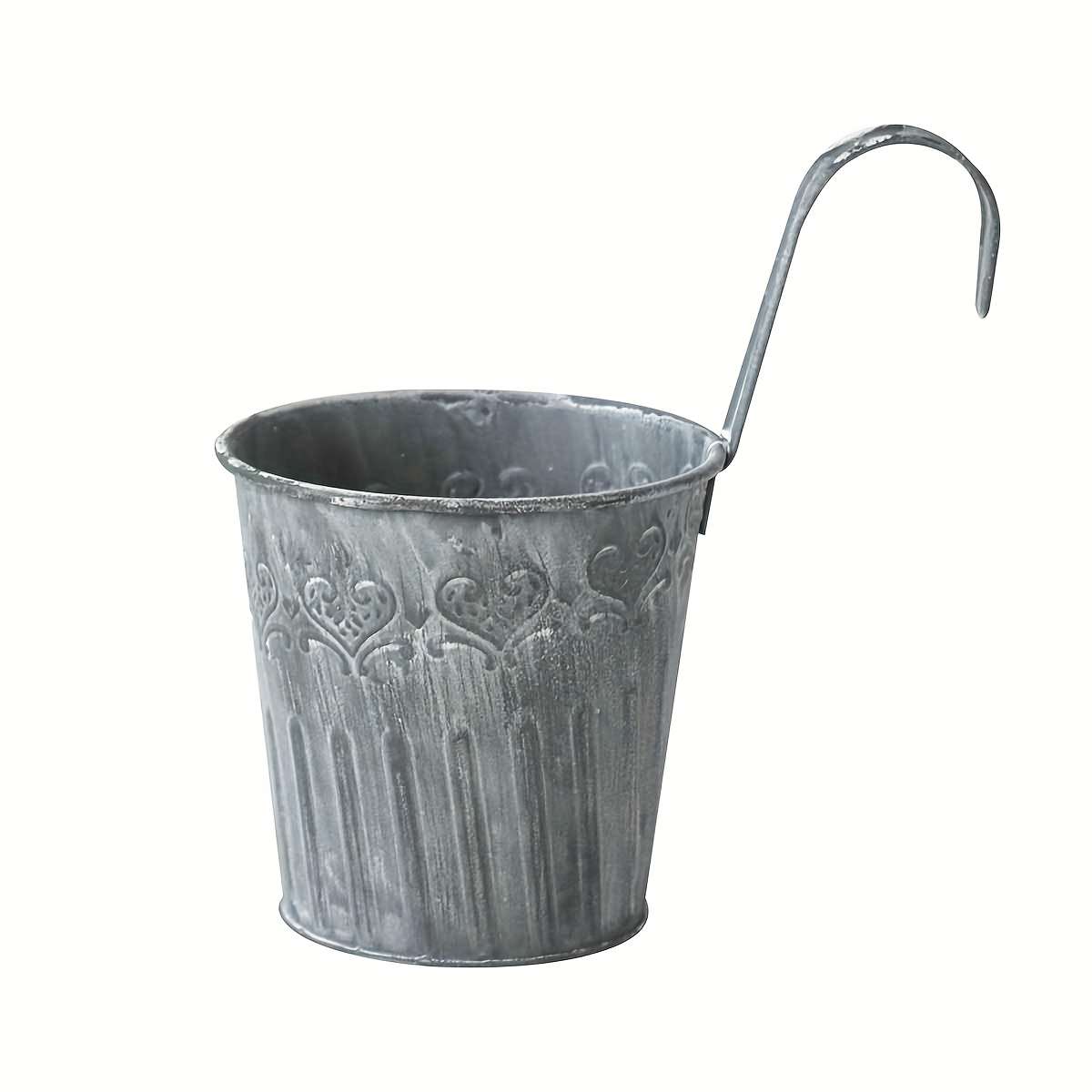 Flowerpot Quantity 2 Retro Whitewash Round Hanging Bucket
