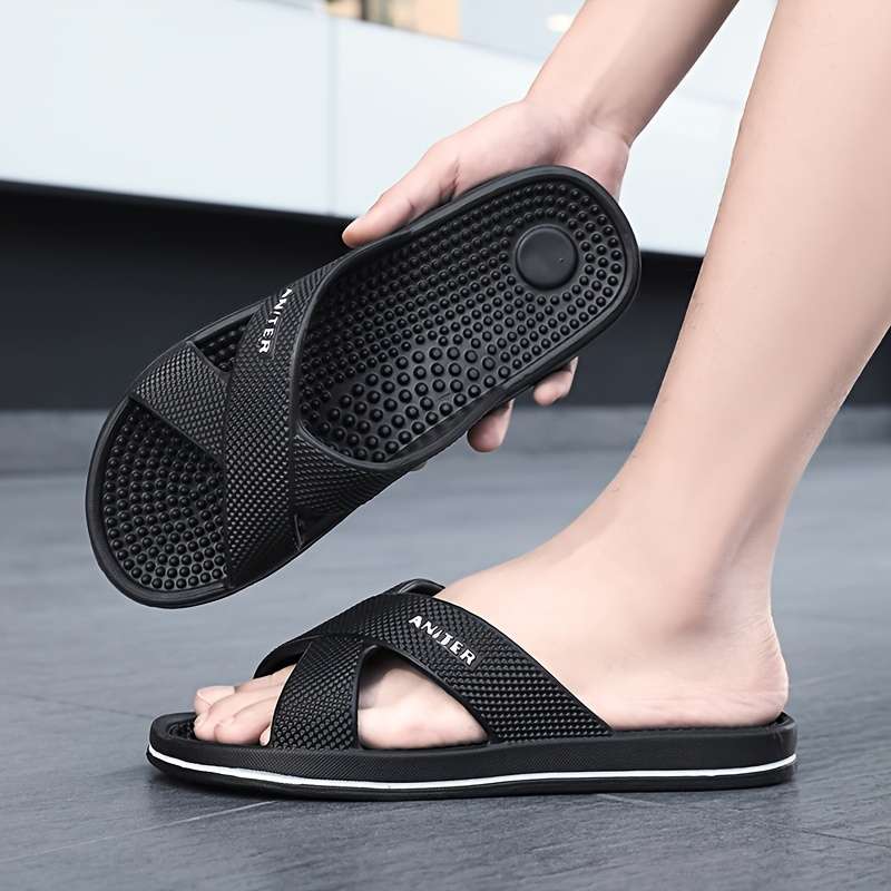Men Slippers Summer Style Black Size Uk 5.5 To 6
