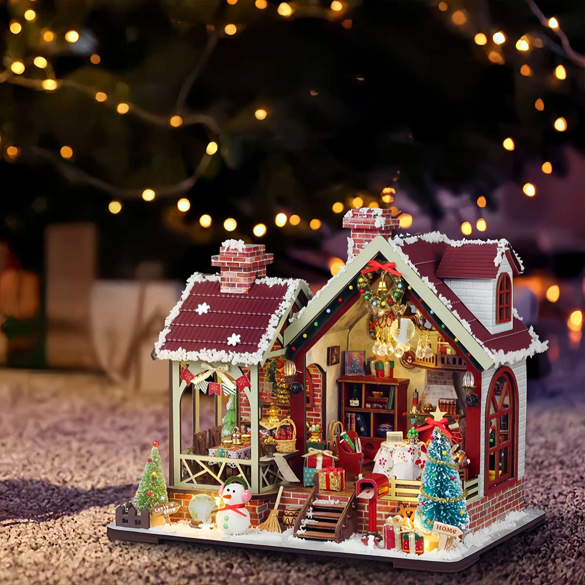 Building Toy Architectural Model Toy Set Style Christmas Cozy Cabin