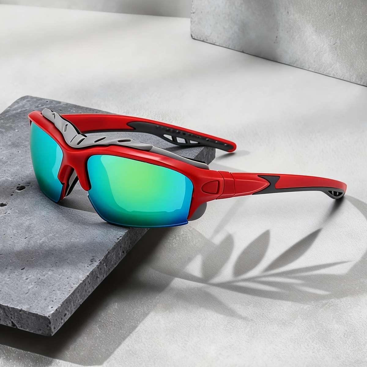 Cycling Glasses Color White Red Frame Orange Film