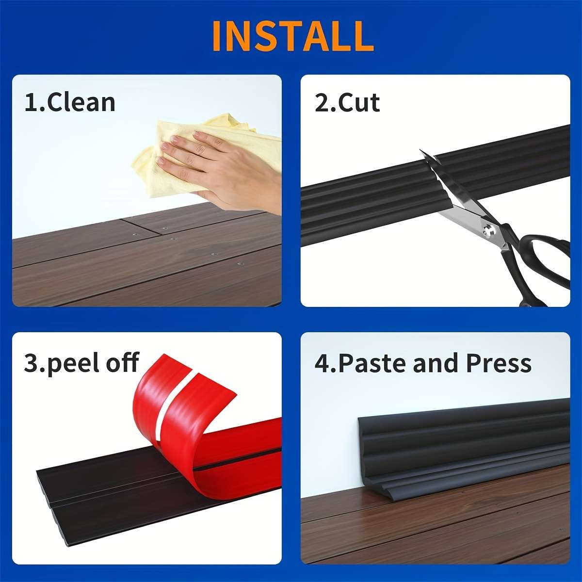 Skirting Board Gray Size 4Cmx2M