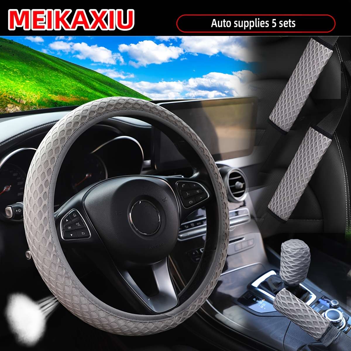 Car Steering Wheel Cover Black