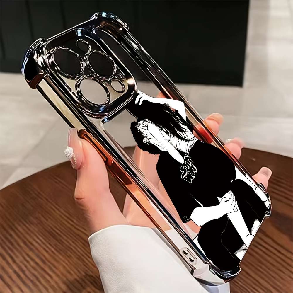 1Pc Mixed Color  For iPhone 16 Plus Cartoon Couple Phone Case