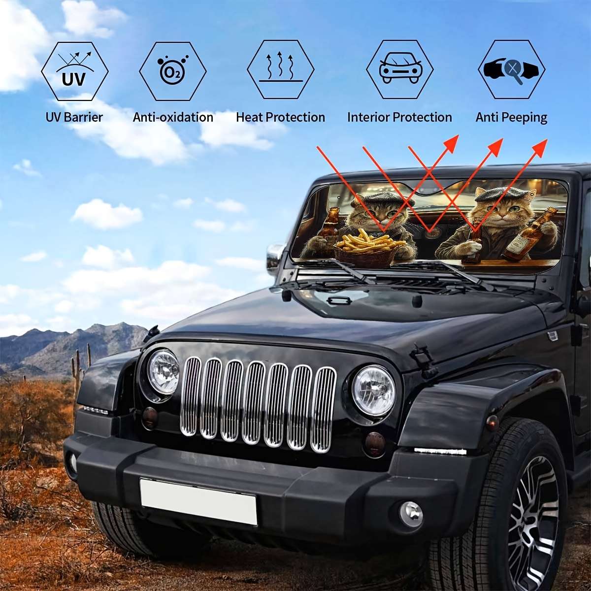 Car Sun Shades Size Size M 139.7 X75.95Cm