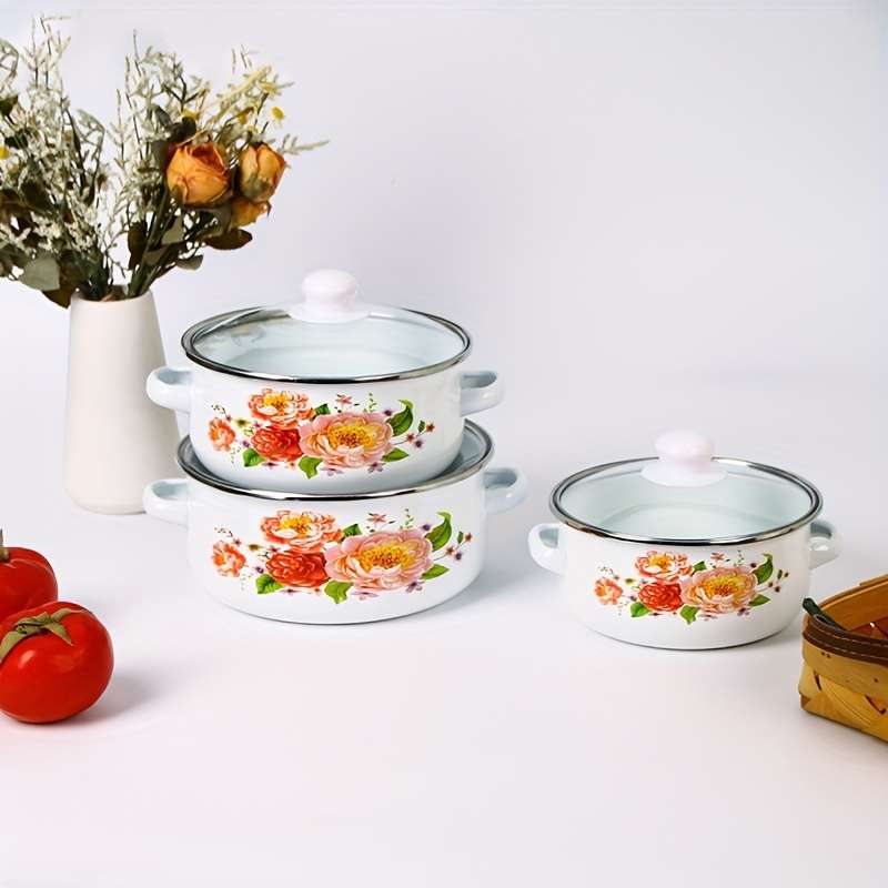 Exquisite Mini Enamel Three Piece Set Gift 20Cm