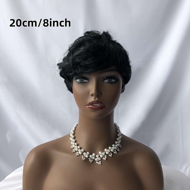 Dark Brown Mens Wigs Hair Length 20.32Cm