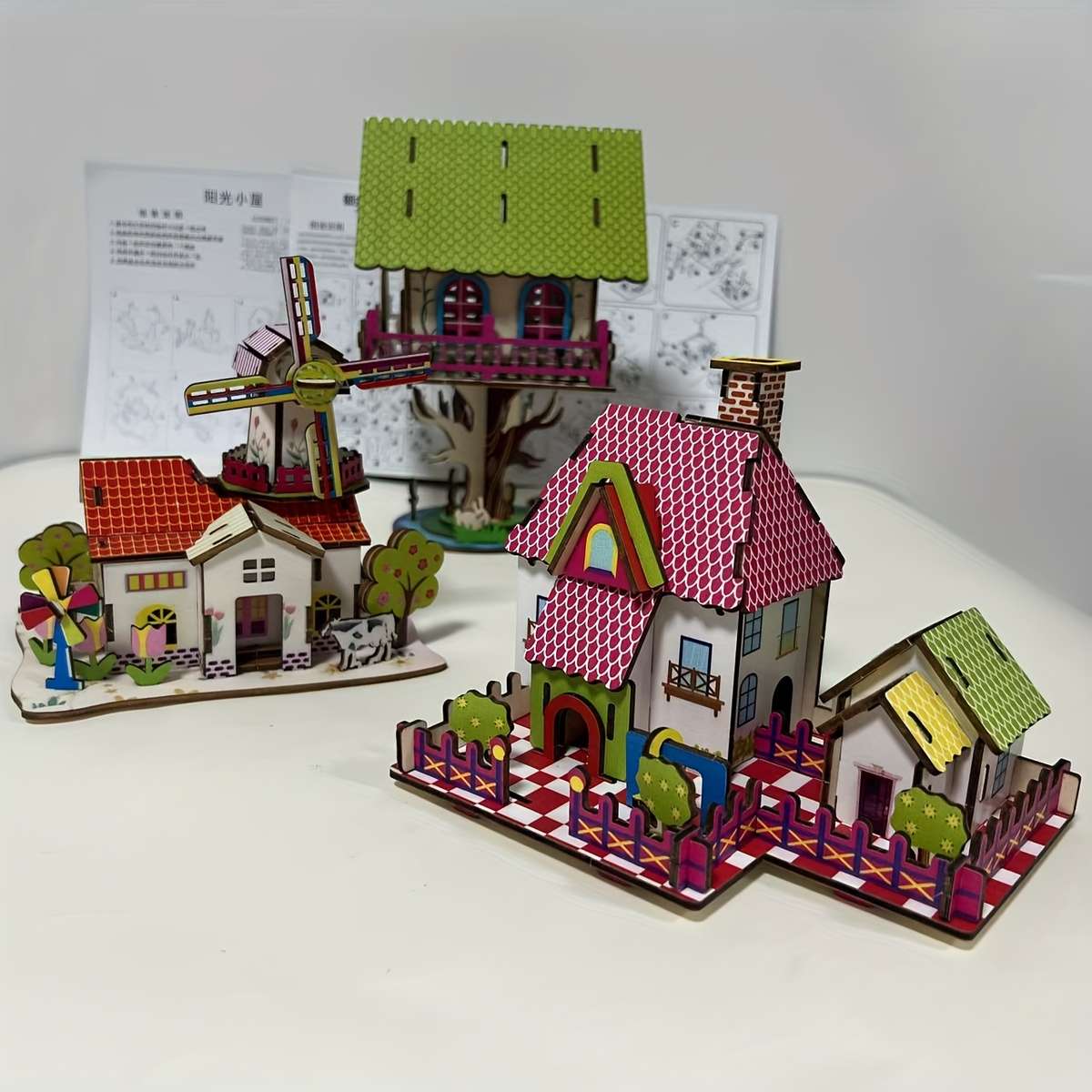 Building Toy Architectural Model Toy Set Quantity Cabin 2 Pack