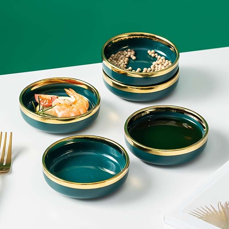 Bowl Items 4 3.5" Saucers Createdemerald Golden Plated