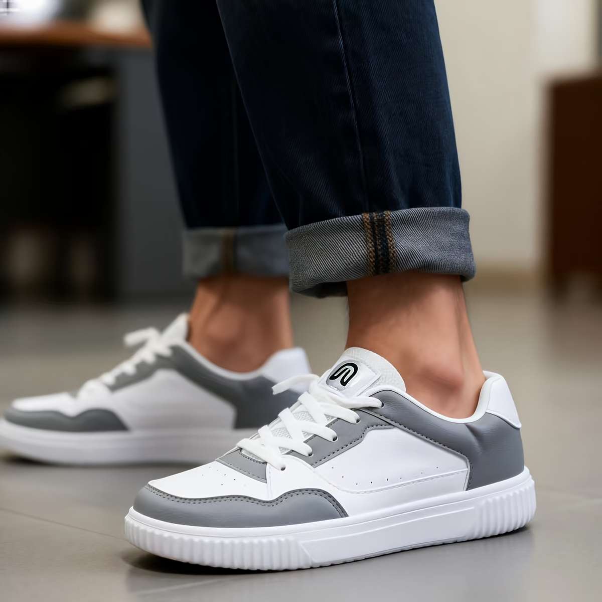 Sneakers Color White And Grey Sizeuk 7.5