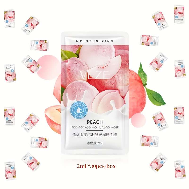 Facial Mask Items 5Pcs Peach Niacinamide Mask