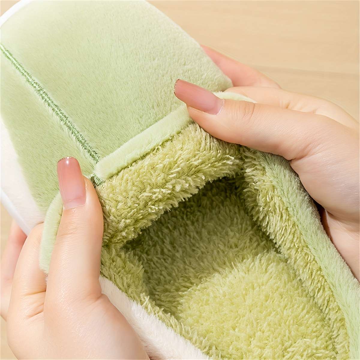 Cotton Slippers Color Bean Paste Sizeuk 6.5-7