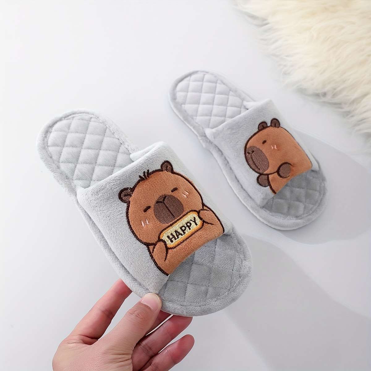 Cotton Slippers Color Light Grey Sizeuk 6.5-7