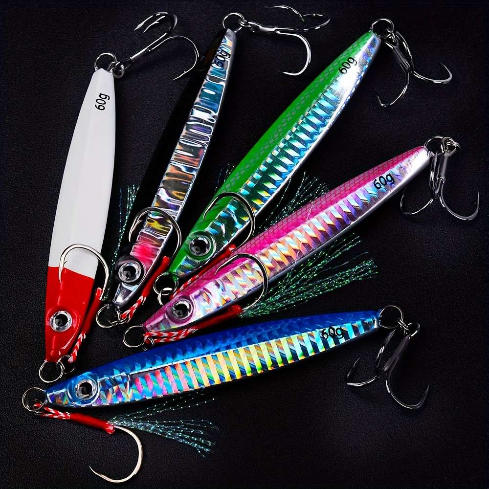40g Proberos Saltwater Fishing Jigs Set with Assist Hooks Vertical Speed Jigging Lures