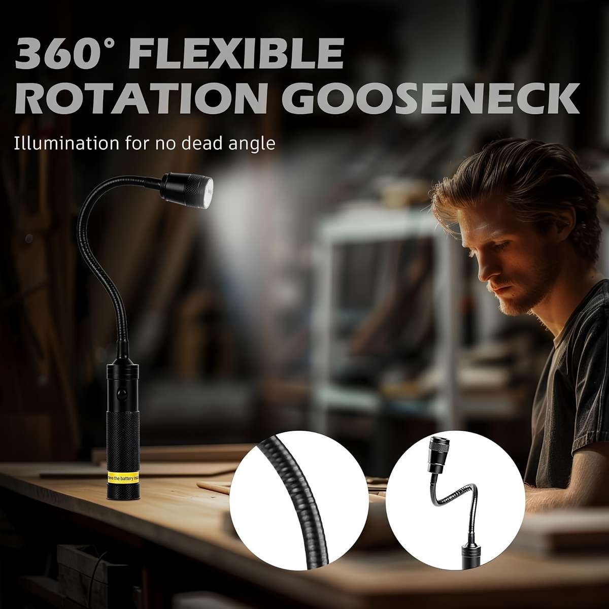 Efficient 1Pc Led Goose Neck Flashlight With Magnetic Outdoor Reliable Solution