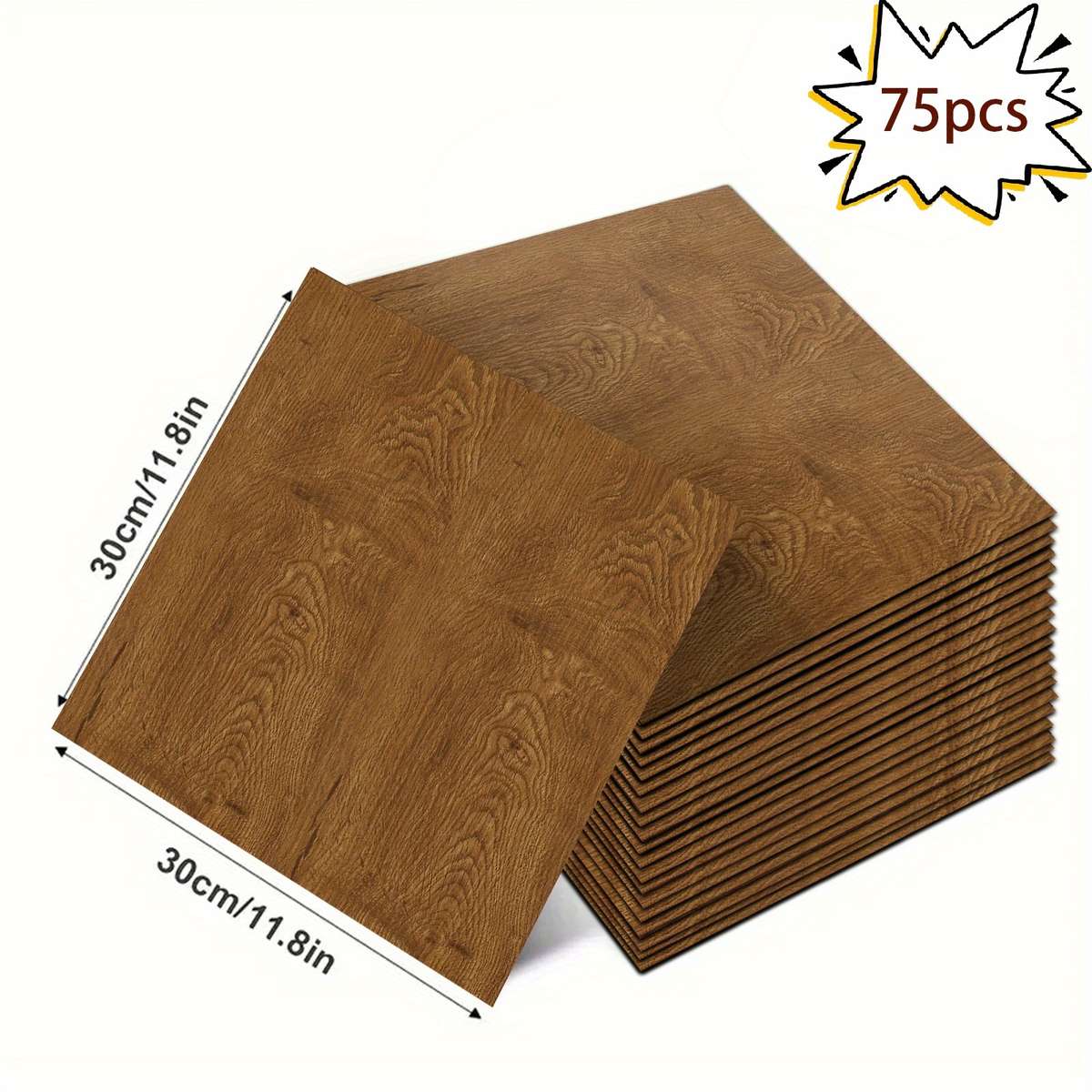 Self Adhesive Floor Stickers Brown Style 2 45Pcs