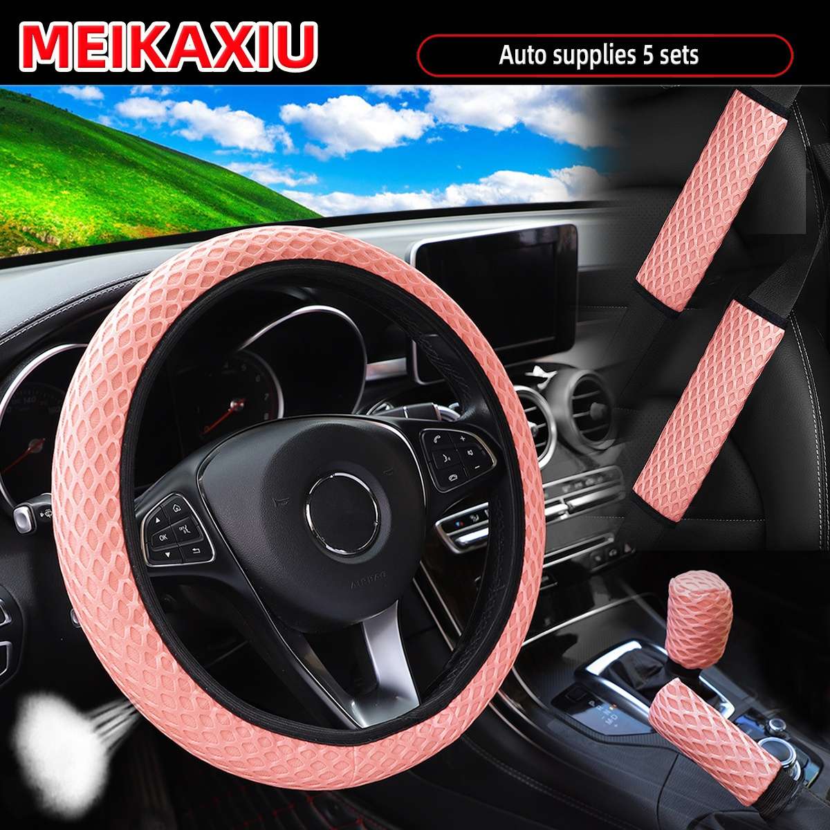 Car Steering Wheel Cover Black