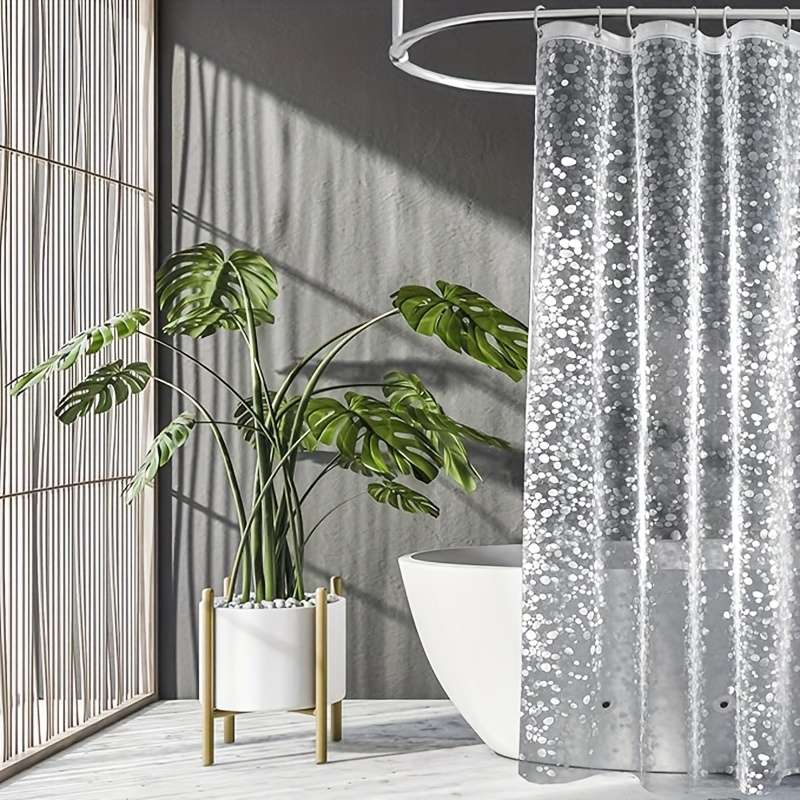 Waterproof Shower Curtain Size 47''Wx79'''H120X200Cm Style Transparent Pebbles