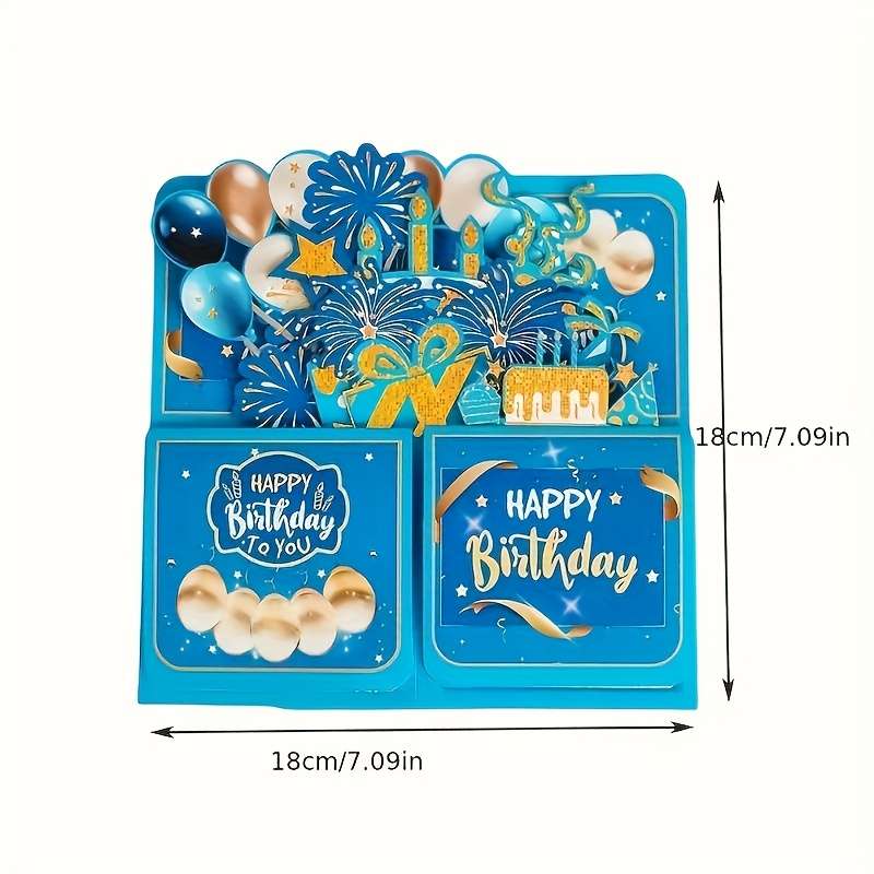 Greeting Cards Style Handmade 3D Pop-Up Birthday Card Box