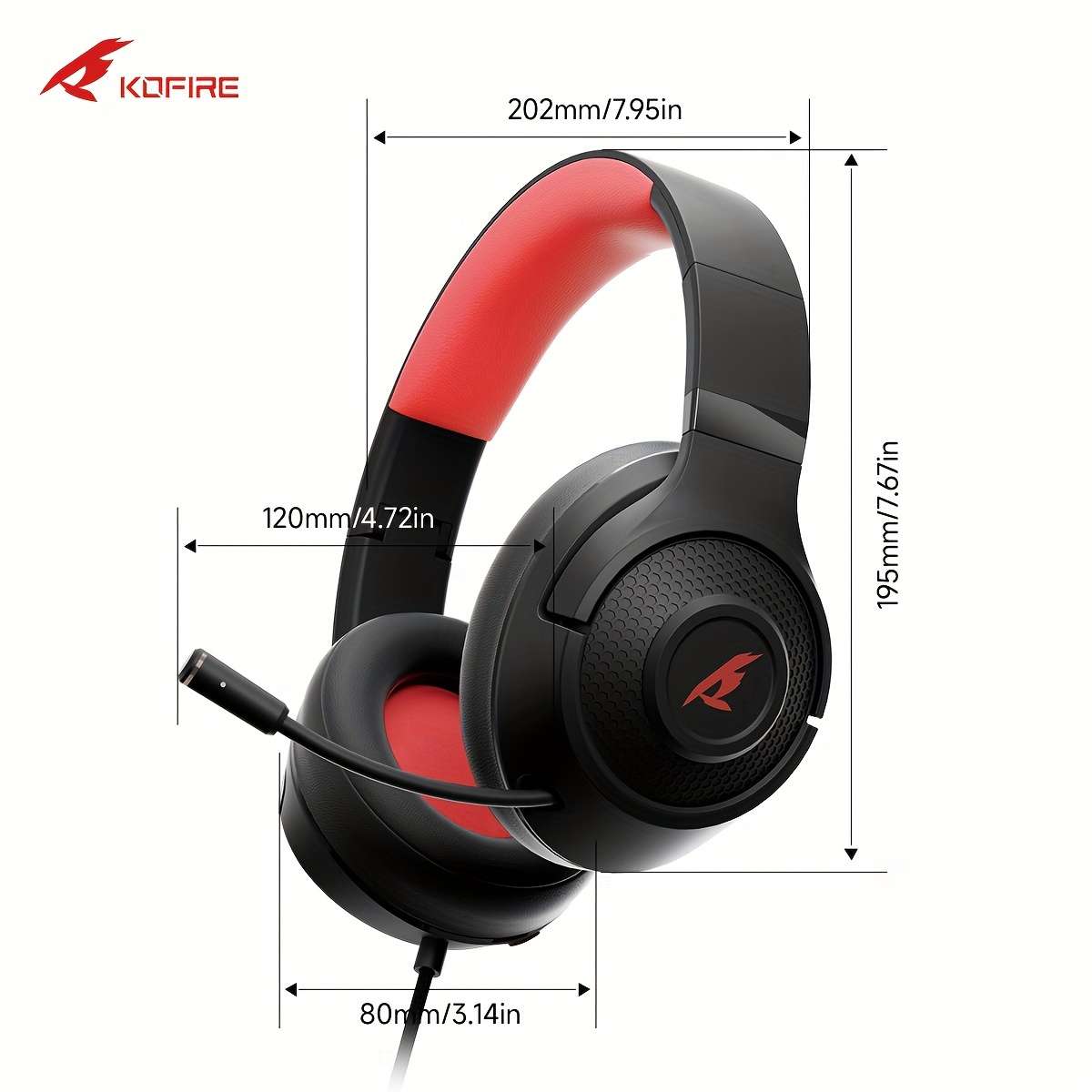 Wired Headphones Black Red