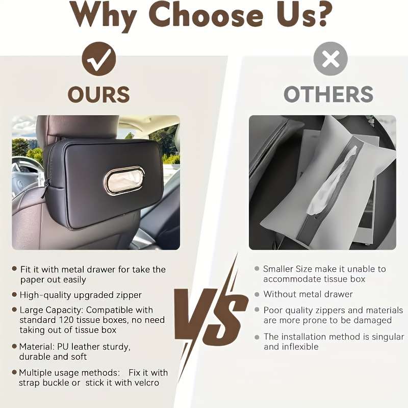 Car Tissue Box Color Brown 1