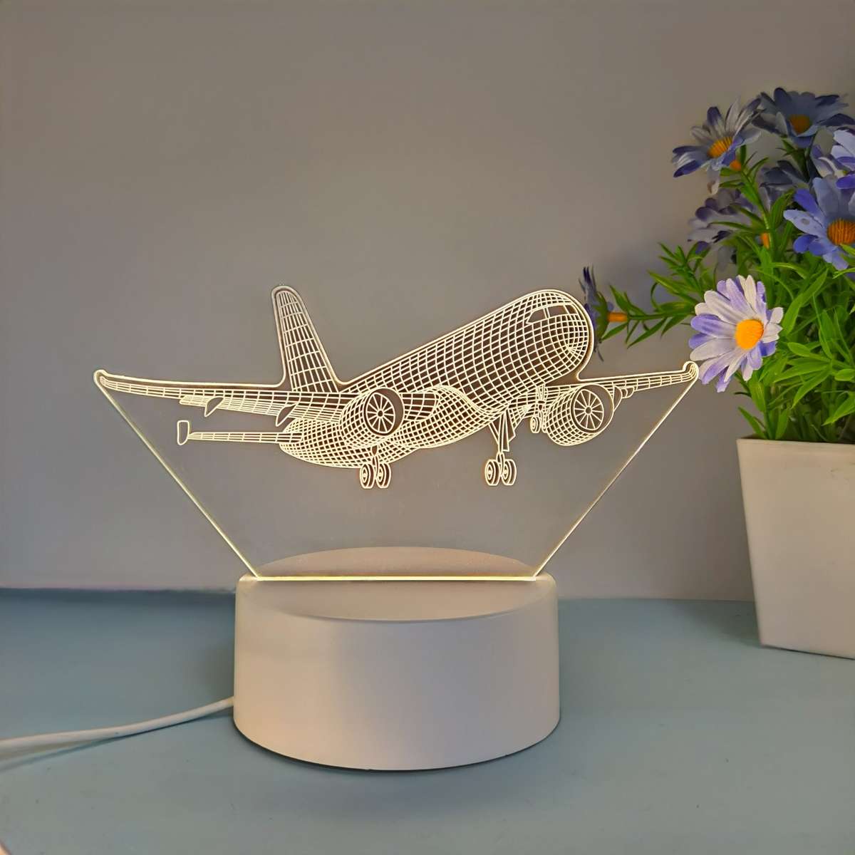 Night Light Style 7 Colors Touch Black Base