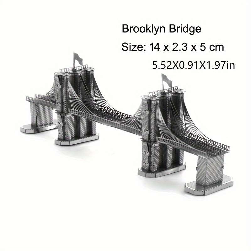 3D Building Model Puzzle Set Items Brooklyn Bridge