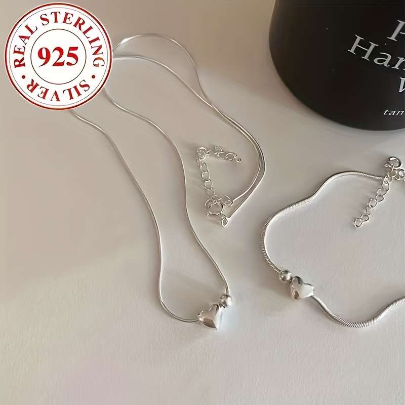 2Pcs Retro Plated S925 Round Snake Silver