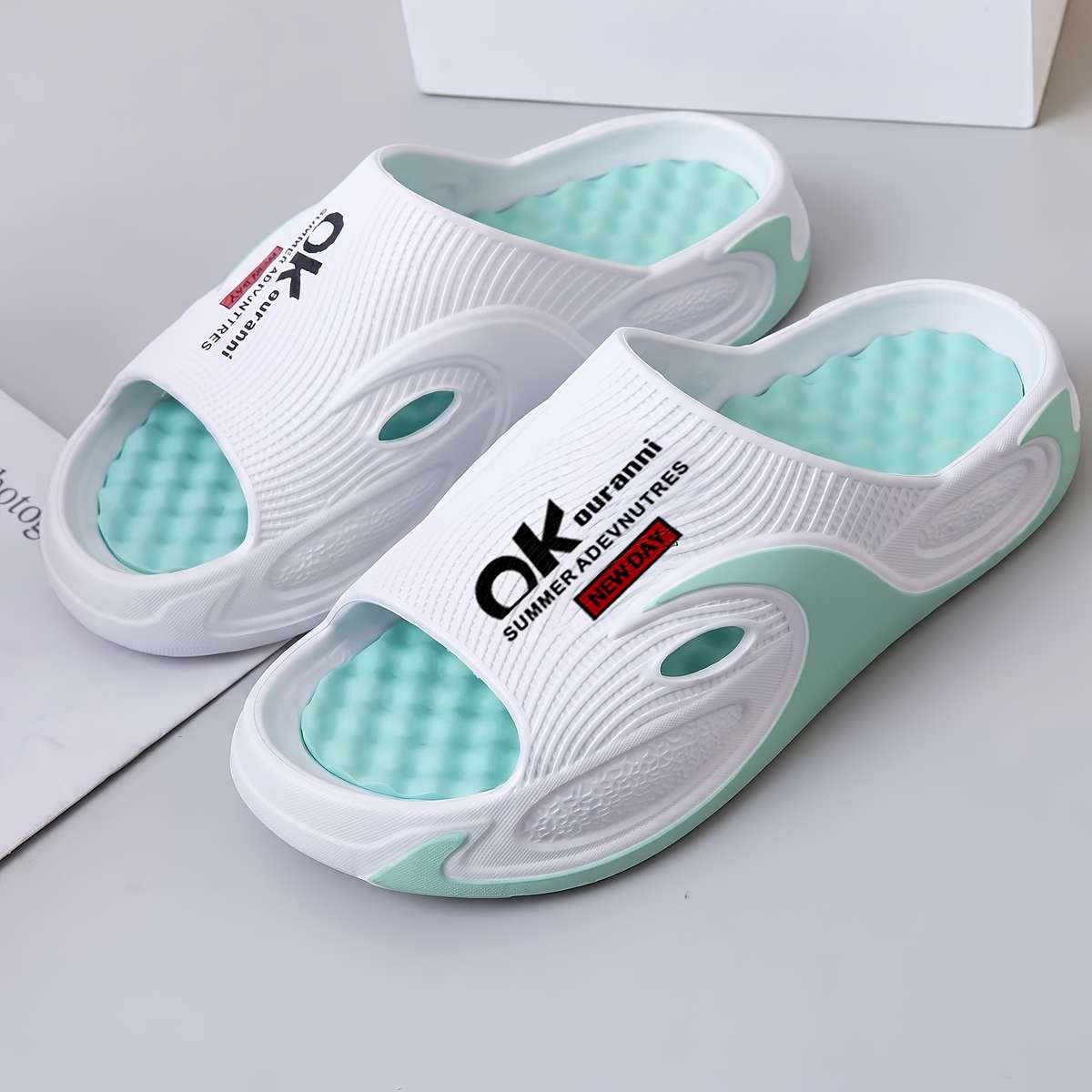 Sandals Color White Blue Size Uk 6.5 7