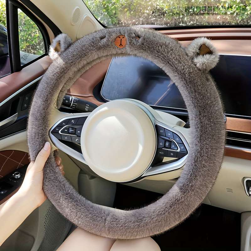 Car Steering Wheel Cover Brown Model D Type