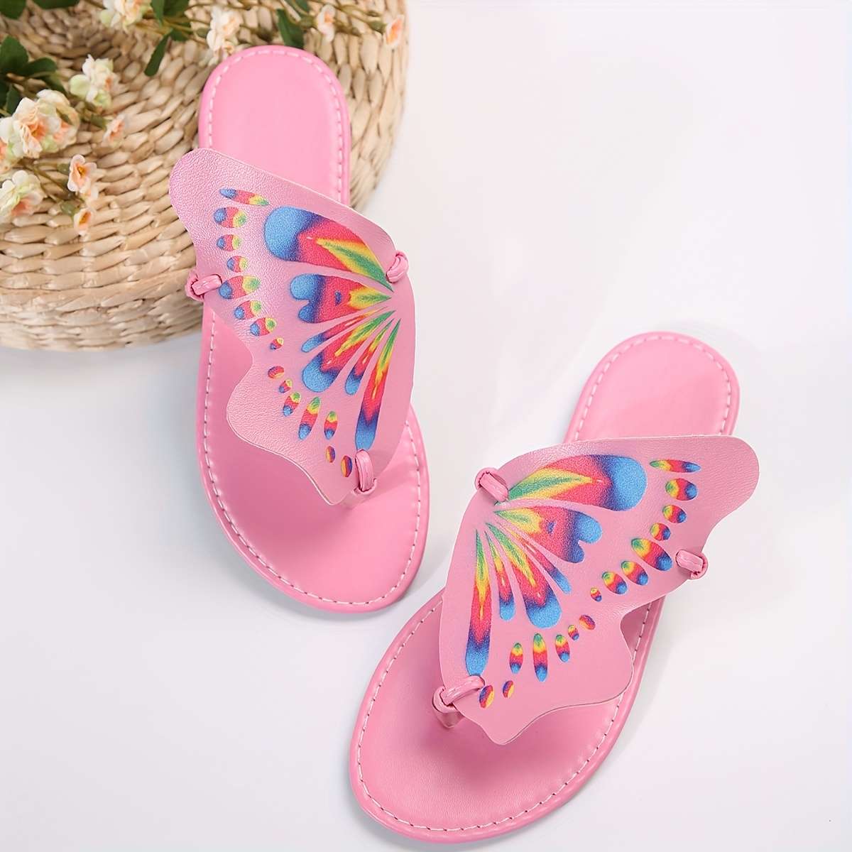 Ladies Summer Flip Flops Red Uk 7.5