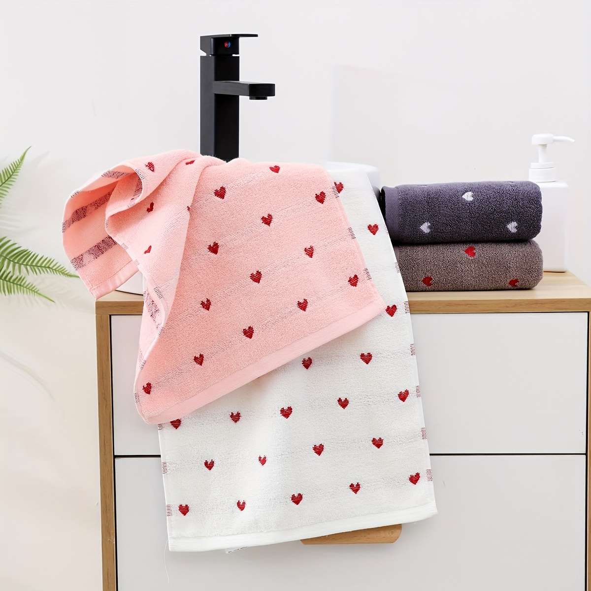 Towel Color 2Pcs Coffee  White