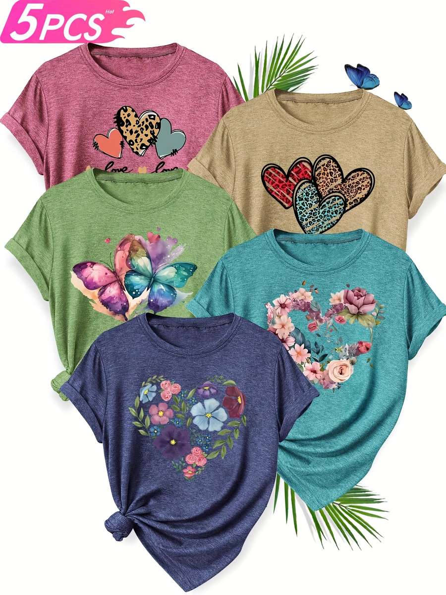 Womens T Shirt Color Peacock Blue Purple Brick Red Khaki Sizes