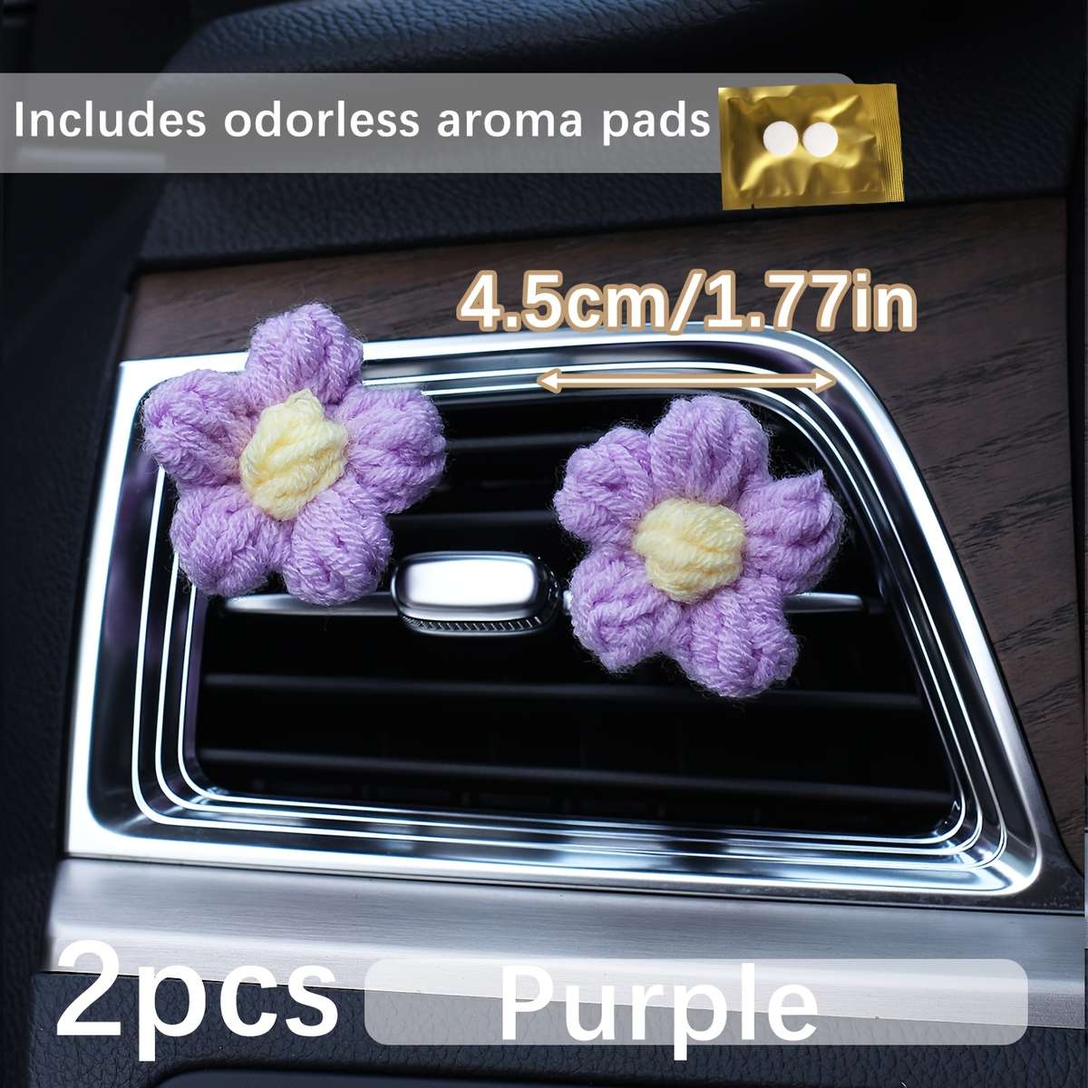 Car Interior Decor Color 2Pcs White