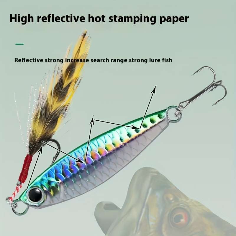 1pc 30g 1.05oz Fishing Lure Casting Jig Graceful Swim High Reflectivity