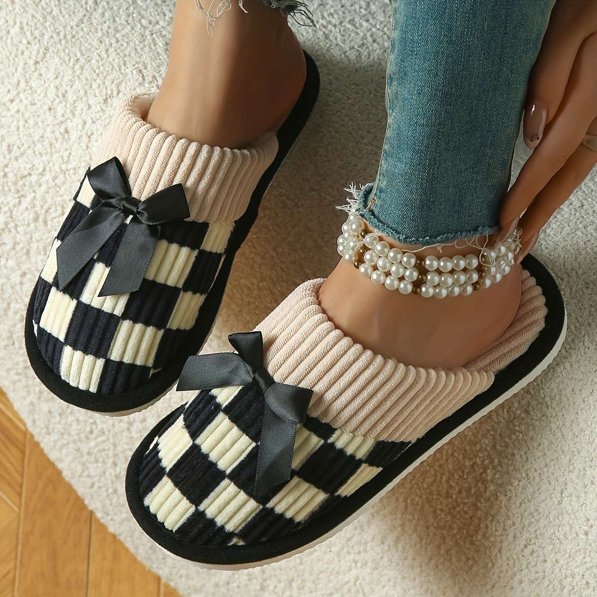 Cotton Slippers Color Grey Sizeuk 6.5-7