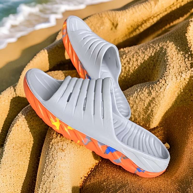 Men Slippers Summer Style Grey Size Uk 7.5