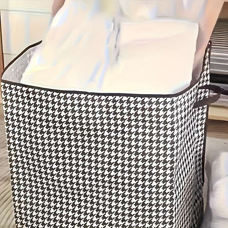 2Pcs Thickened Storage Boxes Large Clothes 140L Houndstooth Size 2Pcs Set 100L