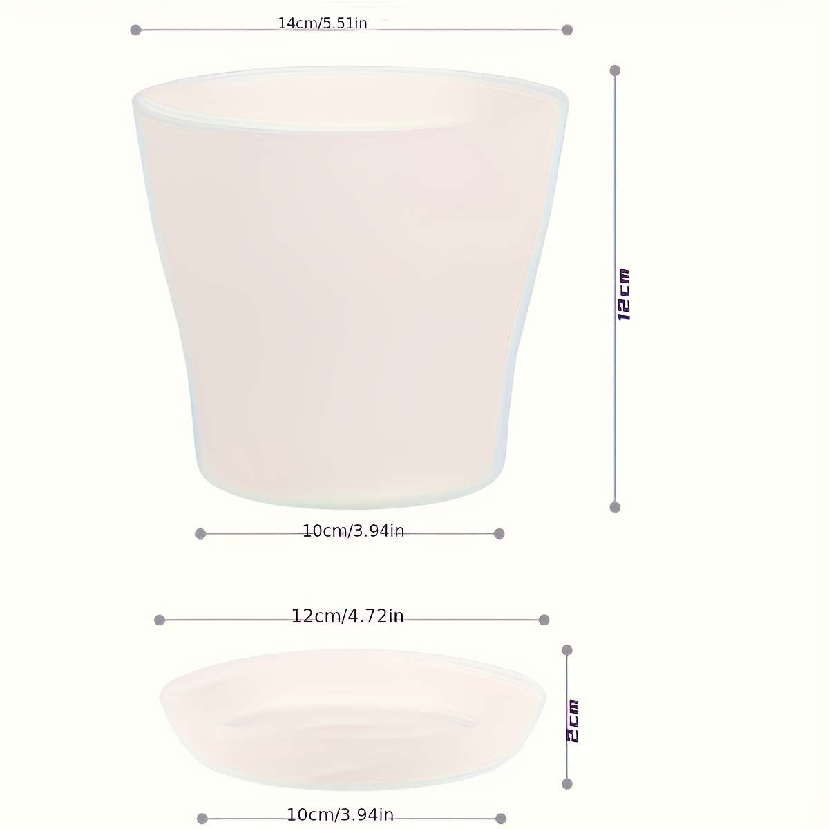 Flowerpot Size 14Cm White 5-Pack Flowerpot