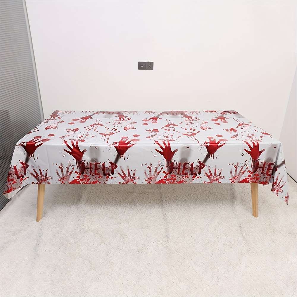 Halloween tablecloth decoration color 1pc x Blood Handprint Tablecloth 183cm