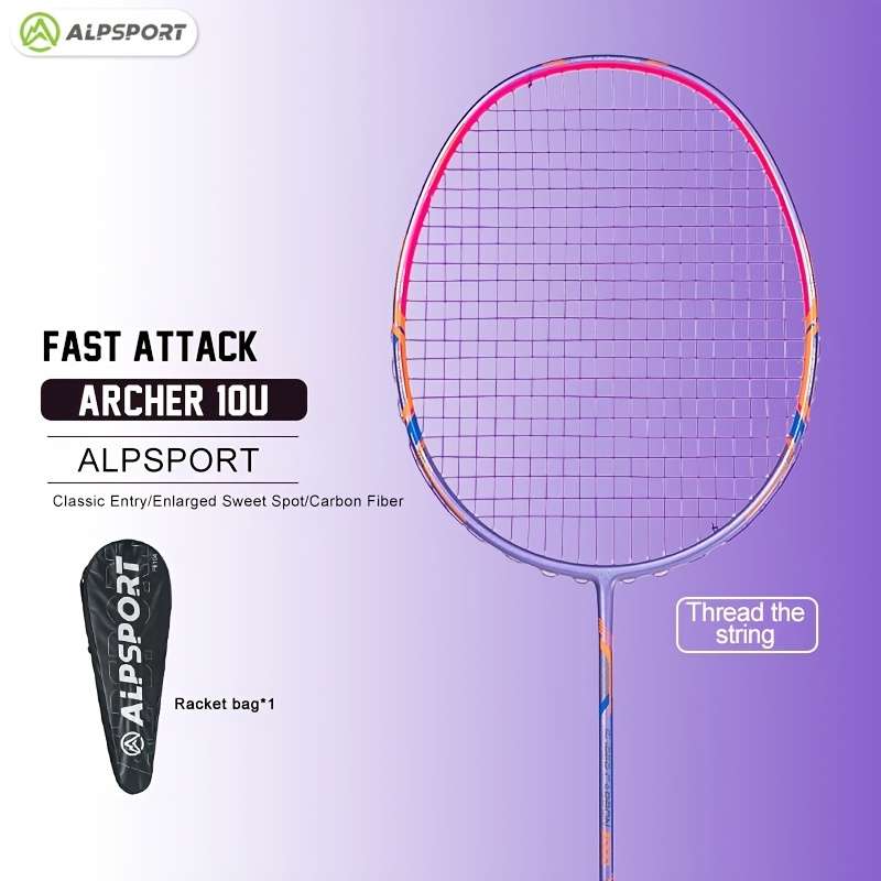 Badminton Racket Color Purple Racket With Racket Bag Quantity1