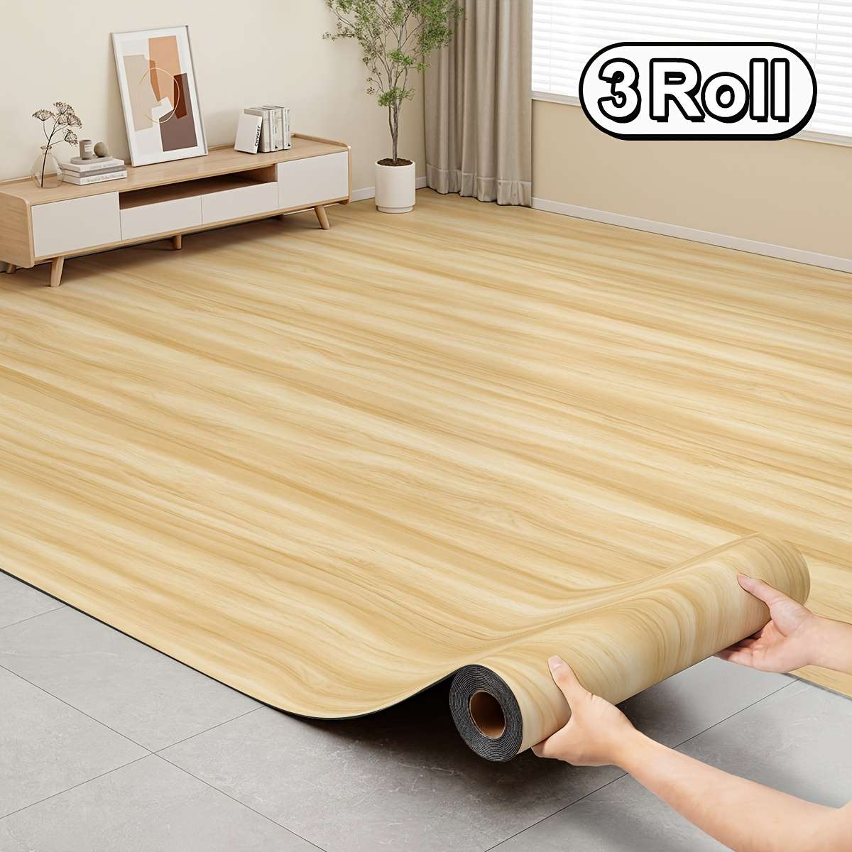 Self Adhesive Floor Stickers Oak Grain 1 Roll 30Cm*300Cm