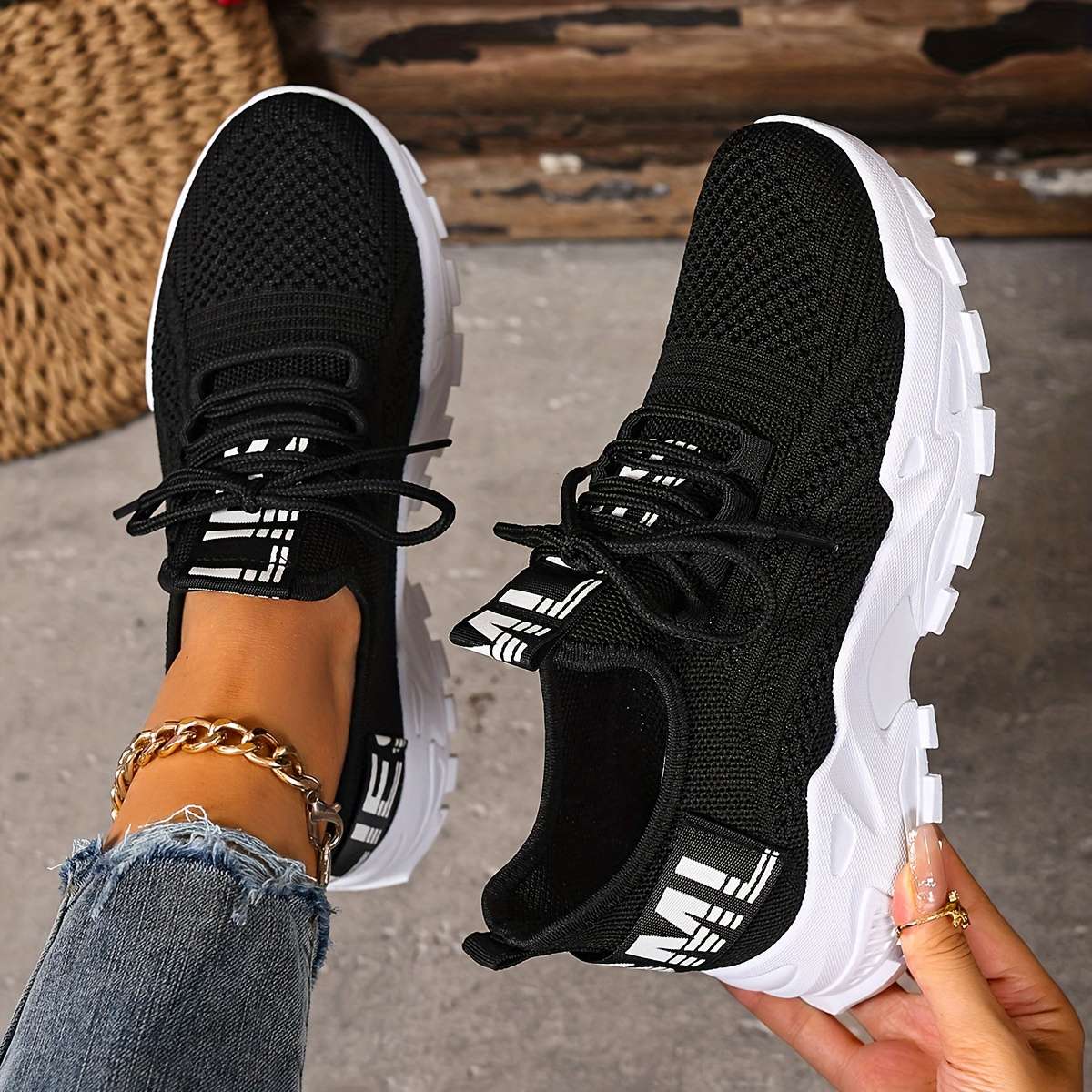 Women S Sneakers Color Black Sizeuk 5.5