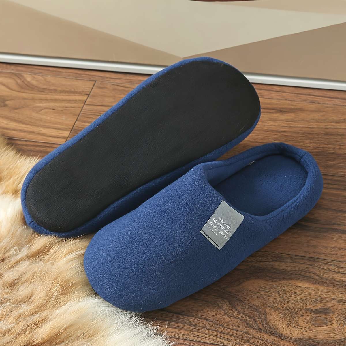 Cotton Slippers Color Navy Blue Sizeuk 5.5-6