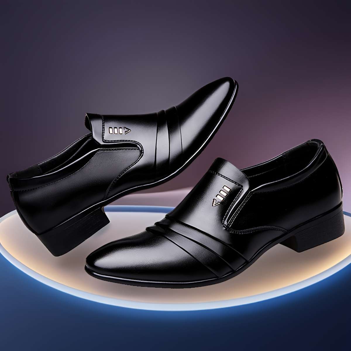 Mens Leather Shoes Color Black Sizeuk 6.5