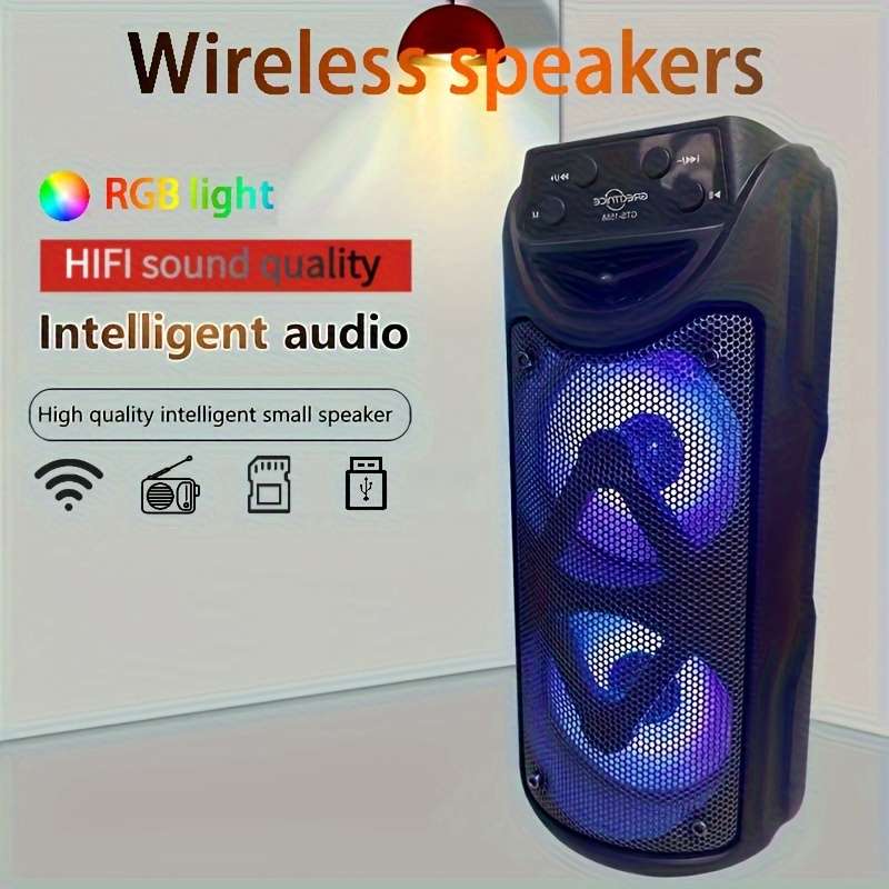 Modern Dual Channel Design Wireless Outdoor Speaker With For Outdoor Party Red