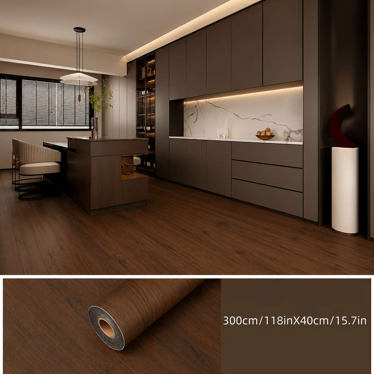 Self Adhesive Floor Stickers Emberwood Trace Hdb007 1 Roll  Coverage Area 1.2 M2  12.92 Sq Ft