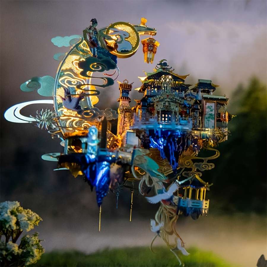 3D Building Model Puzzle Set Items Moon Palace